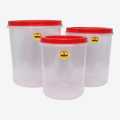 Gem Plasticware Container 10/20/30 Set Tpsp Red. 