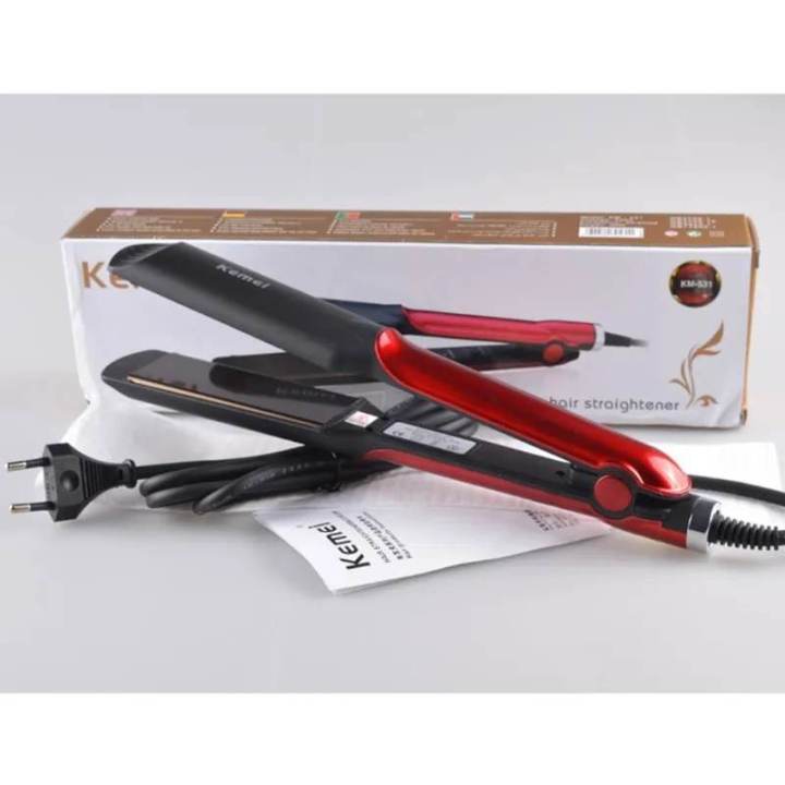 Kemei KM-531 Red/Black Flat Iron Hair Straightener