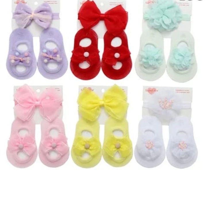 BABY GAIRL HEADBAND SOCKS SET 1SET