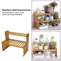 NAMUNY 2 Layers Bamboo Storage Rack Kitchen Spice Jar Bottle Seasoning Rack Decoration Organizer Shelf Home Desktop Racks. 
