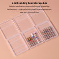 Square Nail Art Drill Bit Storage Box 6 Holes Clear Grinding Head Holder Display Drill Bits Manicure Organizer Dust Proof Box Gener. 