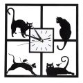 3D Digital Wall Clock Cat Mirror Non Ticking Silent Battery Clocks. 