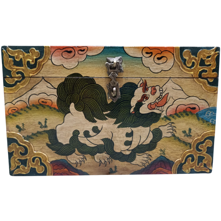 Tibetan%20Wooden%20Box,%20Carved%20and%20Painted/%20jewelry%20box%20-%20Image%204