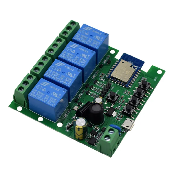 OUMERY%202X%20Tuya%20Smart%20Wifi%20Motor%20Switch%20Module%20RF%20433%20Radio%20Remote%20Control%204CH%20Inching%20Relay%20for%20Alexa%20,%204CH%20AC85-250V%20-%20Image%204
