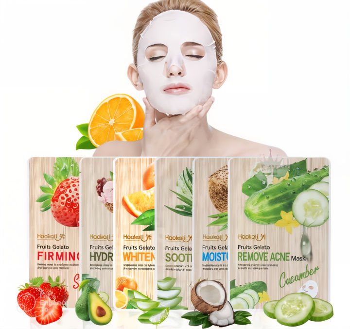 Haokali Brand Facial Mask Sheet –  Unisex Skincare with Flavor Selection - Overnight Facial Mask For All Skin Type Face mask