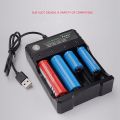 18650 Lithium Battery Charger 4 Slot 3.7V Smart USB Charging Stand 14500 Bright Flashlight Charger. 