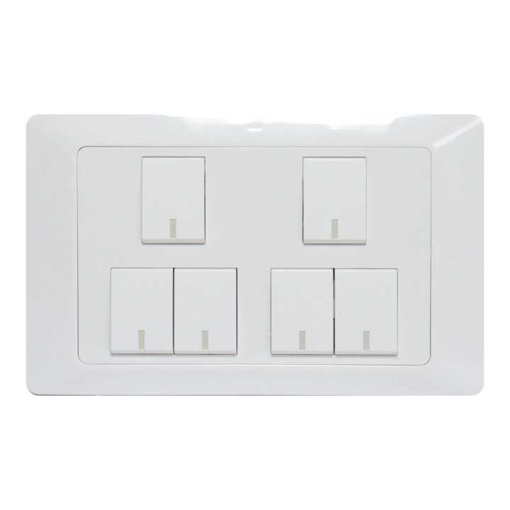 Prakash White 10 AH 6 Gang 1 Way Switch | Daraz.com.np