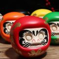 Cute Ceramic Japanese Daruma Doll Statue Lucky Charm Feng Shui Craft Mini Piggy Bank Tabletop Ornament Zen Money Box Home Decor. 