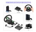 Gaming Steering Wheel with Pedals 180 Degree Rotation Vibration USB PC Steering Wheel for X-Box 360/PS3/PS2/PC. 