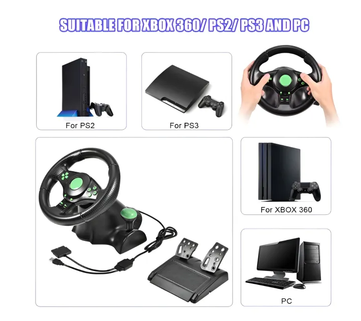 Gaming%20Steering%20Wheel%20with%20Pedals%20180%20Degree%20Rotation%20Vibration%20USB%20PC%20Steering%20Wheel%20for%20X-Box%20360/PS3/PS2/PC%20-%20Image%204