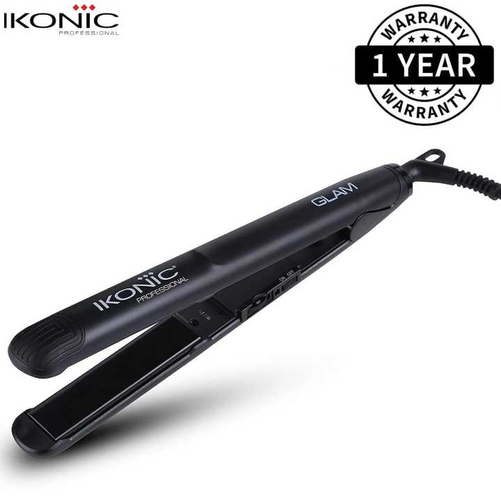 IKONIC GLAM Hair Straightner Black Genuine Beauty Daraz .np