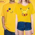 Binay Embroidery Pikachu Printed Couple Set T-Shirt For Men & Women - Fashion | T-Shirts | Unisex | Upper Wear |. 