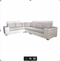 Sunrise Furniture Hs-28 L-Shape Wooden 6 Seater Sectional Sofa - Cream. 