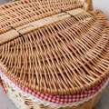 3X Hand Made Wicker Basket Wicker Camping Picnic Basket Shopping Storage Hamper and Handle Wooden Wicker Picnic Basket. 