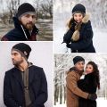 "Winter Muffler: Soft Woolen Muffler & Cap Set for Men & Women in Black". 