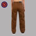 Nepster Brown High Rise Premium Straight Fancy Cotton Cargo Box Pants For Women. 