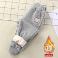 Children's sports pants new boys and girls baby cashmere pants autumn and winter wear thick casual warm pants. 
