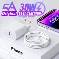 Original PD 30W Type C Quick Charger For APPLE iPhone 15 14 13 12 11 Pro Max SE Mini X XS XR 7 8 Plus Fast Charging iPhone Cable. 