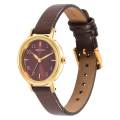 Titan Karishma Brown Dial Leather Strap Watch for Women -2678YL02. 