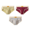 3PCS New Solid Color Cotton New Men's Underwear Breathable Boys Trend Comfortable Briefs A6398.