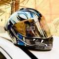 VEGA DOT APPROVED BOLT GAME CHANGER UV CHANGE COLOUR FULL FACE HELMET GLOSSY WHITE BLACK BLUE DECOR HELMET LIMITED EDITION CHANGES COLOUR MERCURY VISOR. 