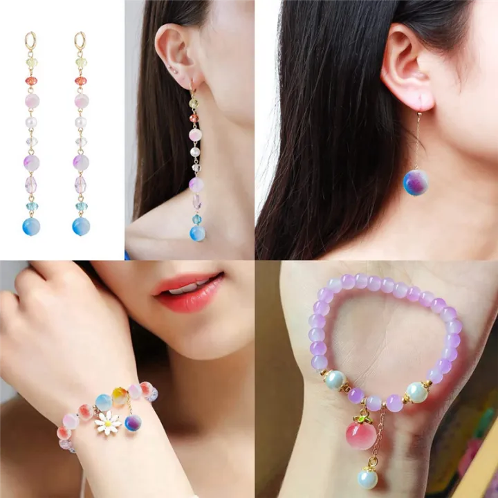 480Pcs%208mm%20Glass%20Beads%20for%20Jewelry%20Making%20Round%20Beads%20Crystal%20Beads%20Mermaid%20Bracelet%20Making%20Kit%20-%20Image%205