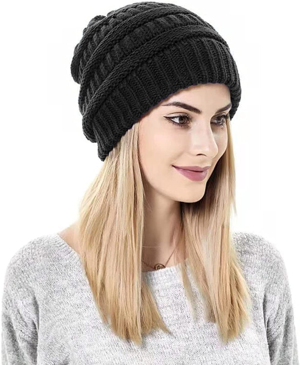 ANX Fashion Woolen Beanies For Women With Silk Interior/ Winter Essential/Satin Silk