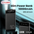 Cameo PB101 10000 mAh Slim Powerbank with LED Torch Charging Type C and Micro USB Input Ports. 