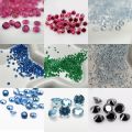 Synthetic Ruby Spinel 1.0~3.0mm 50pcs Black Nano Round Shape 5# Corundum Loose Cubic Zirconia Beads Stone AAAAA DIY. 