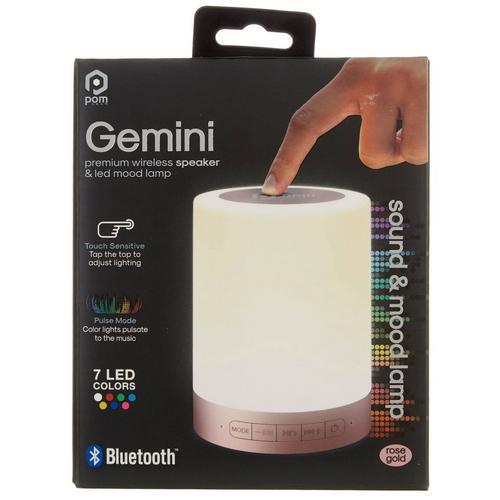 Pom Gear Indoor Outdoor Bluetooth - Gemini Premium Wireless Speaker - LED Mood Lamp