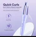 42W - 4 Speed Adjustable Temperature Control Ceramic Rotating Curling Iron Electric Rotary Automatic Hair Curler Wand with LED Display and 360 Degree Tangle Free Swivel Cord. 