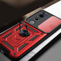 Vantime for Vivo V40 / V40 Pro 5G Case Hard Sliding Lens Protect Stand Holder Back Cover. 