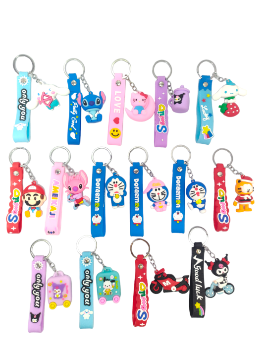 1%20Pcs%20Silicone%20Rubber%20Keychain%20Key%20And%20Bag%20Keyring%20With%20Cute%20Characters%20Cute%20Keyrings%20-%20Image%202