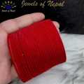 Red Velvet Bangles / Chura / Chudi For Women- 2 dozens (24pcs) | Red Velvet Covered Bangle For Women - 24 Pieces. 