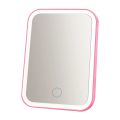 Portable Travel Make Up Lighted Desk Mirror USB Rechargeable Pink. 