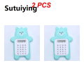 Sutuiying 1/2/3PCS Mini Cartoon Calculator Pocket Size 8 Digits Display Portable Kawaii Small Button Calculate Students School Calculating. 