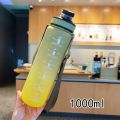 1000ml Drink Bottle Large Capacity Leakproof Broken Resistant with Scale Gradient Color Drinking Portable Handle Fitness Sports. 
