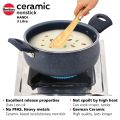 Hawkins Ceramic Nonstick Handi with Glass Lid, 3 Litre, Induction Biryani Pot, Granite Casserole (ICH30G). 