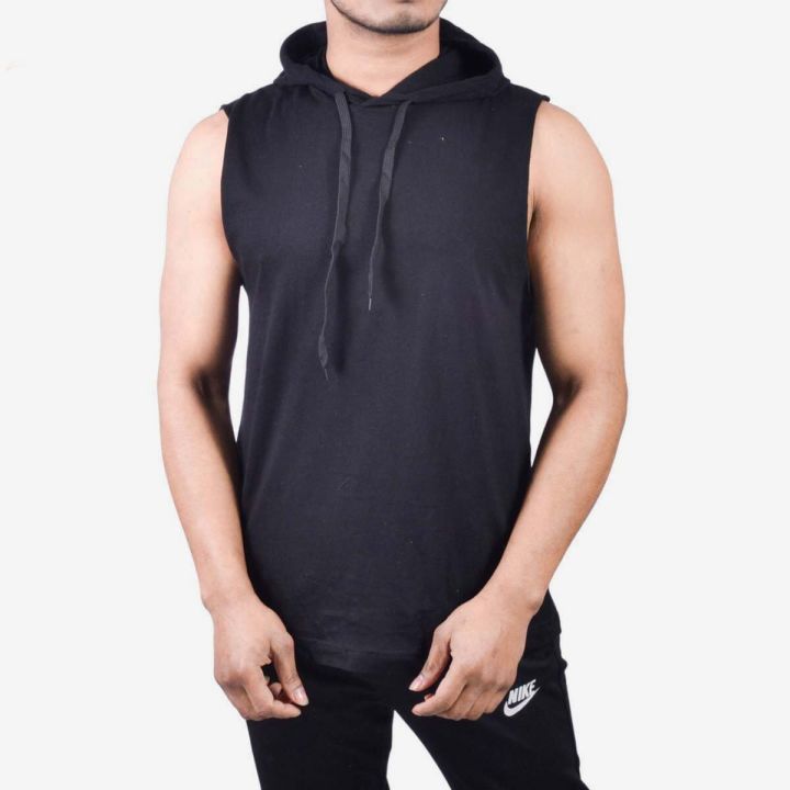 Binay Embroidery Gym Tanks Top With Hood Style For Men- Multisize | Fashion | Tank Tops For Men | Men's Wear |