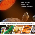 Hot 75W E27 Pet Heating Lamp Black Infrared Ceramic Emitter Heat Light Bulb Pet Brooder Reptile Lamp 220-230V. 