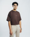 HUBA Unisex Brown Basic T-Shirt For Men and Women. 