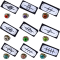 Wenefang 2pcs/set Naruto Ring Headbands Cosplay Naruto Accessories Costume 【2025 Version】 Props Cartoon Anime Figure Action Akatsuki Itachi Kids Gift. 
