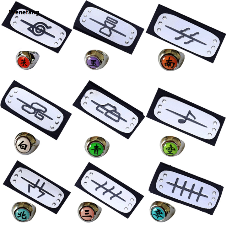 Wenefang 2pcs/set Naruto Ring Headbands Cosplay Naruto Accessories ...