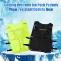 Breathable Universal Size Cooling Vest with 4 Ice Packs Pockets Reflective Strip Design Water Cooling Vest High Temperature Resistance Heatstroke Prevention Vest Summer Season. 