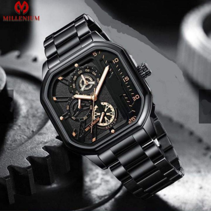 Millenium Men Watch Fashionable Sleek Design Square Shape Stainless ...