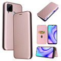 lthmy for Realme C15 Carbon Fiber Magnetic Closure with Card Slot Flip Case Cover. 