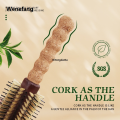 Wenefang Hairbrush Wooden Handle Comb Barrel Curl Hair Ladies Brush Handle Species 2 Cork Wild Boar Shape Anti-static Round. 