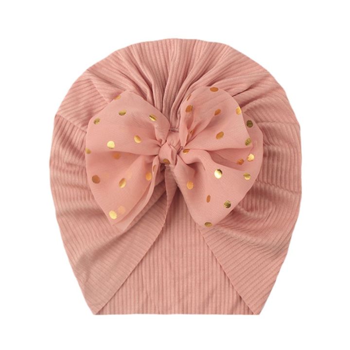 Velvet%20Baby%20Hat%20Solid%20Color%20Dot%20Bow%20Warm%20Cap%20Spring%20Autumn%20Infant%20Toddler%20Beanie%20Soft%20Baby%20Girl%20Headwrap%20-%20Image%202