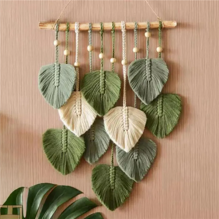 OUMERY%203X%20Leaf%20Macrame%20Wall%20Hanging%20Boho%20Room%20Home%20Decor%20Woven%20Aesthetic%20Wall%20Tapestry%20Home%20Room%20Wedding%20Decoration%20Green%20-%20Image%207