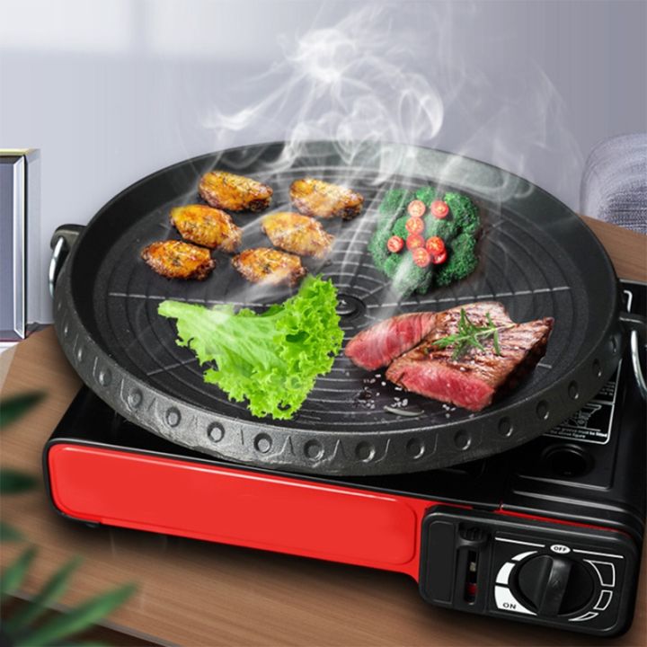 Round%20Portable%20Korean%20Style%20BBQ%20Grill%20Plate,%20Barbecue%20Non-Stick%20Smokeless%20Pan%20Set,%20for%20Outdoor%20Picnic%20BBQ%20-%20Image%204